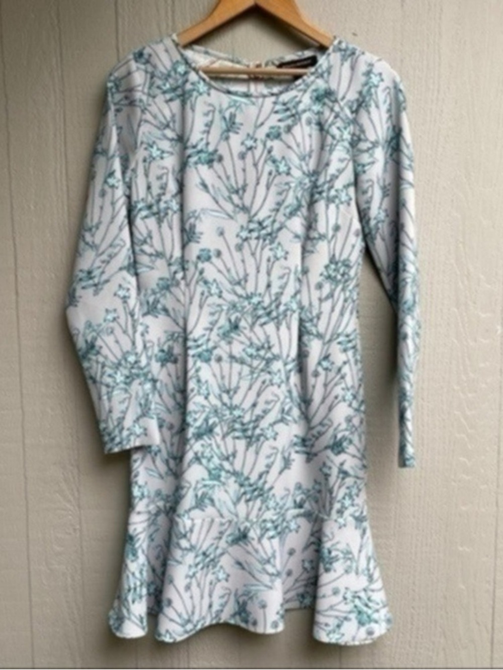 Banana Republic White Floral Maxi Dress with Teal Print